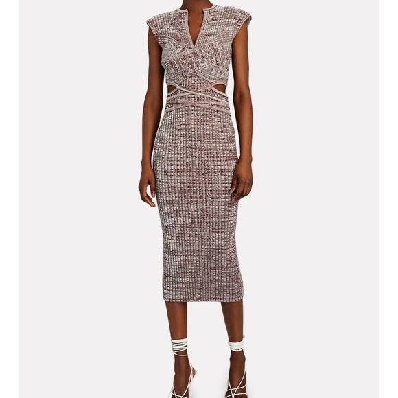 SELF-PORTRAIT
Crossover Rib Knit Midi Dress Size L - Picture 5 of 15